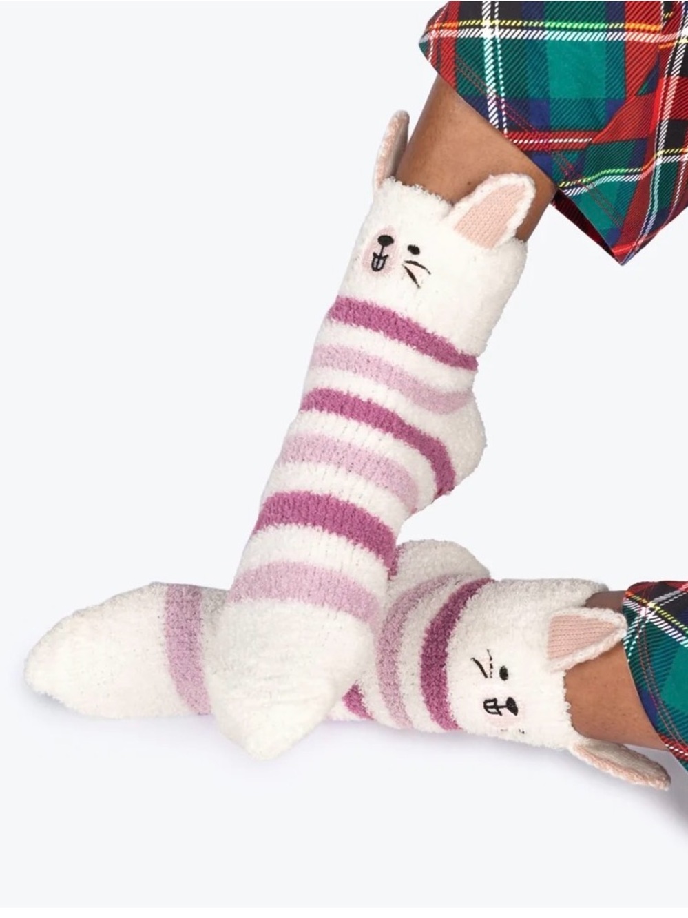 Lug Trolley Friends Cat Sock Set of Two with Grippers NWT